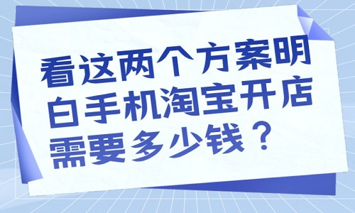 看這兩個方案明白手機淘寶開店需要多少錢？